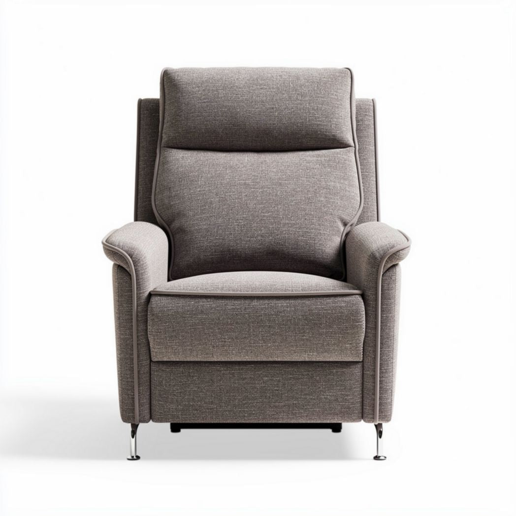 Relaxfauteuil van stof met verstelbare rugleuning in lichtgrijs 80 x 80 x 100cm