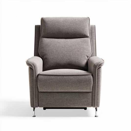 Relaxfauteuil van stof met verstelbare rugleuning in lichtgrijs 80 x 80 x 100cm