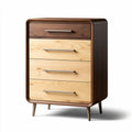 Houten nachtkast met vier lades en metalen handgrepen 50 x 40 x 80cm