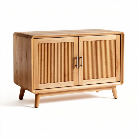 Houten kast met ribbeldeuren en ruimte van 60 x 30 x 40cm
