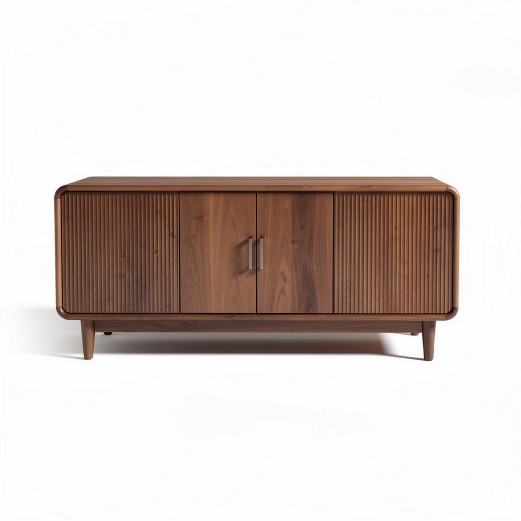 houten televisie meubel met rotan deuren 100 x 40 x 45cm