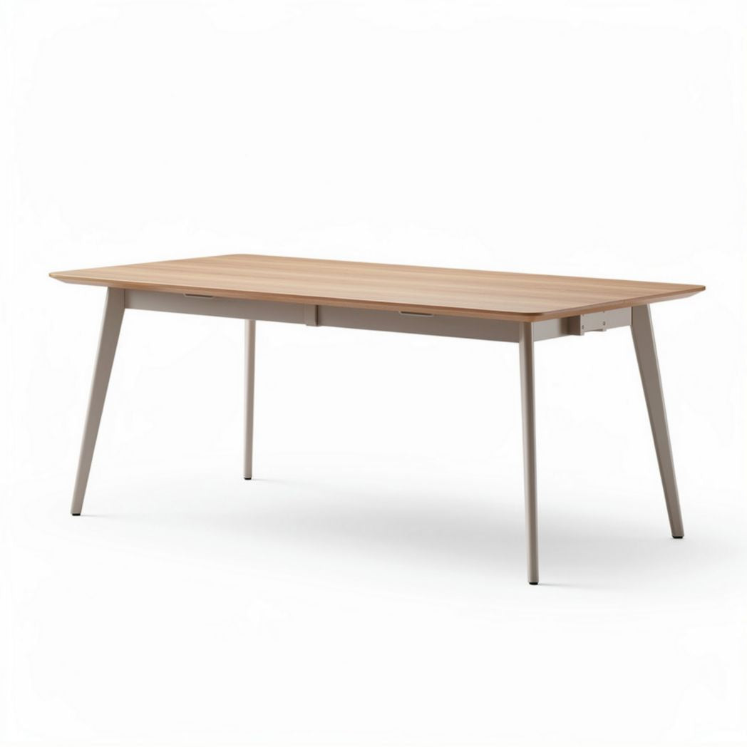Houten eettafel met metalen poten 150 x 75 x 75cm in natuurlijk eiken kleur