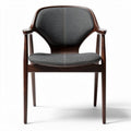Houten eetkamerstoel met grijze stof zitting 60 x 60 x 80cm